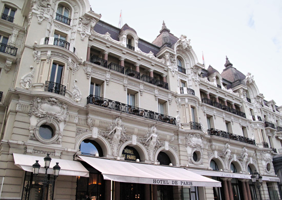 The front entrance of the Hotel De Paris, across the drive from the Casino Monte-Carlo.
