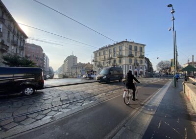 Looking south down the Naviglio Pavese.