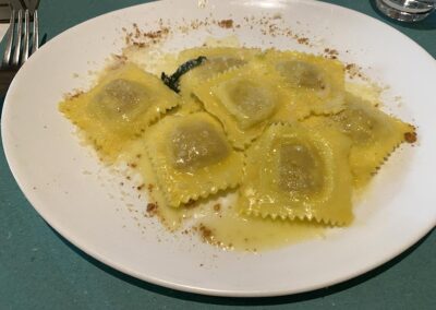 Tortelli di zucca (squash) with butter and sage