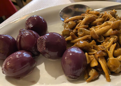Pickled onions and "chiodo" mushrooms