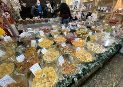 Dried and candied fruits of all sorts.