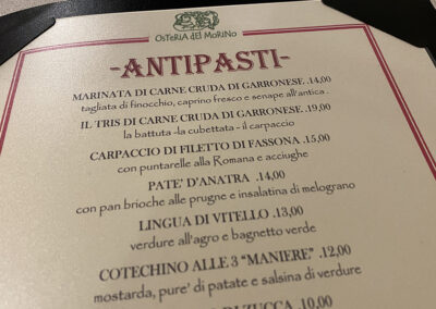 Osteria del Morino antipasti