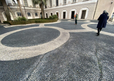 Pebbled piazza on Isola Bella