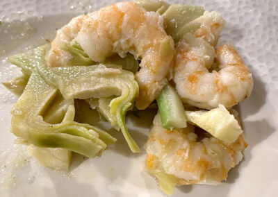 Prawns and artichoke